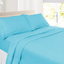 Clara Clark Bed Sheets Set, 1800 Series Deep Pocket Soft Microfiber Sheet Set (Blue Haven)