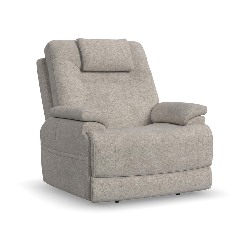 Flexsteel Zecliner Model 2+ Dove Power Lift Recliner with Power Headrest, Lumbar, Heat & Massage 1092-55P5-358-80