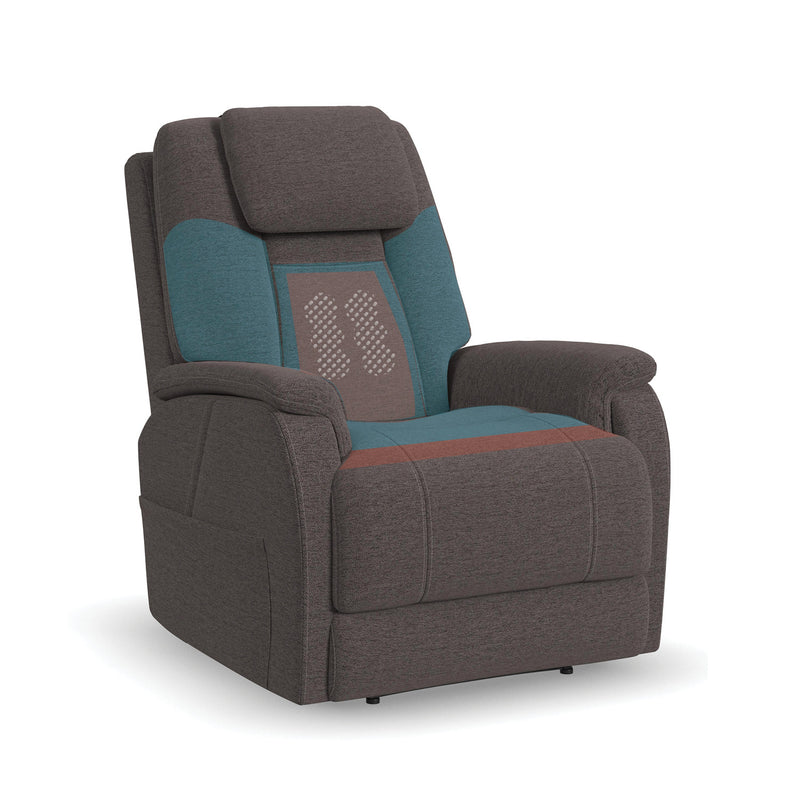 Flexsteel Zecliner Model 3+ Umber Fabric Power Lift Recliner with Power Headrest, Lumbar, Heat & Massage 1093-55P5-358-04