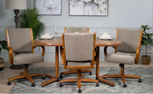 Chromcraft Carlisle Medium Oak Douglas Extension Laminate Top Table 5 piece Set