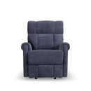 Flexsteel Perfect Match Classic Nocturne Blue Fabric Power Gliding Recliner with Power Headrest & Lumbar