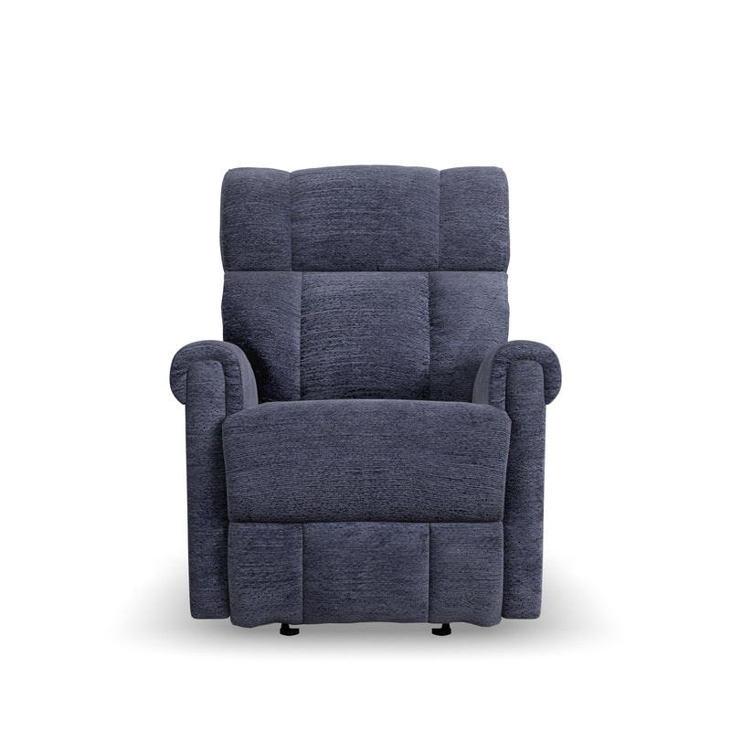Flexsteel Perfect Match Classic Nocturne Blue Fabric Power Gliding Recliner with Power Headrest & Lumbar