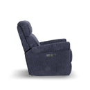 Flexsteel Perfect Match Classic Nocturne Blue Fabric Power Gliding Recliner with Power Headrest & Lumbar