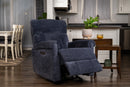 Flexsteel Perfect Match Classic Nocturne Blue Fabric Power Gliding Recliner with Power Headrest & Lumbar