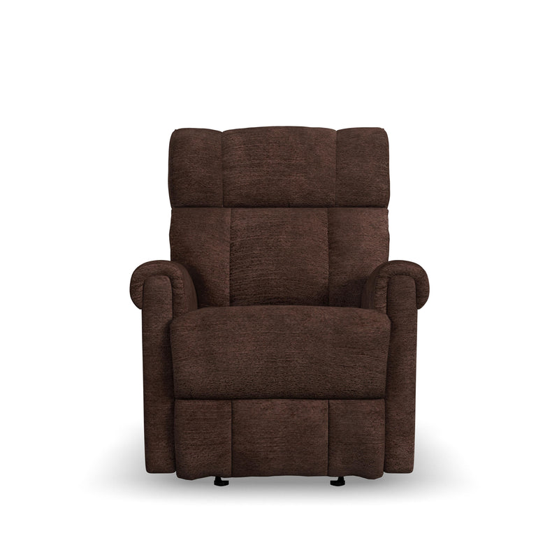 Flexsteel Perfect Match Classic Buffalo Brown Fabric Power Gliding Recliner with Power Headrest & Lumbar