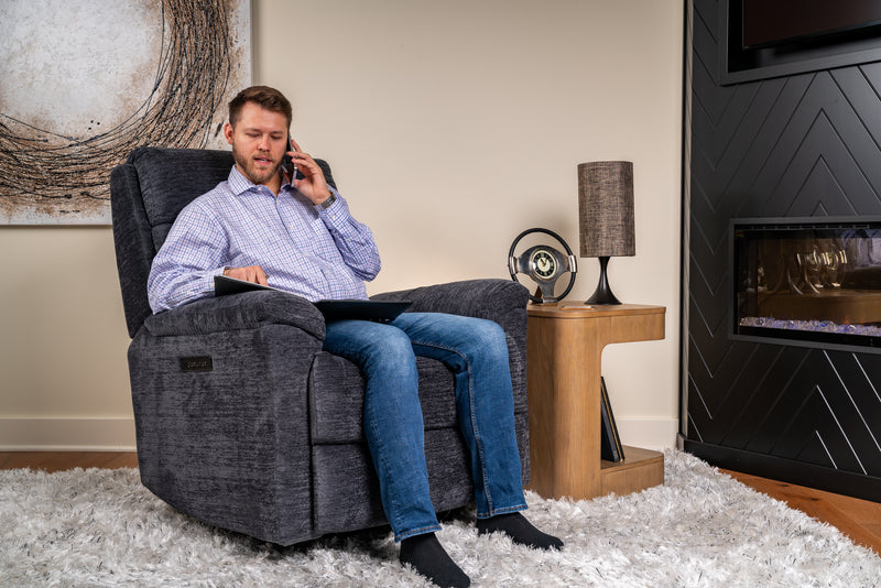 Flexsteel Perfect Match Sophisticated Steel Power Swivel Glider Recliner