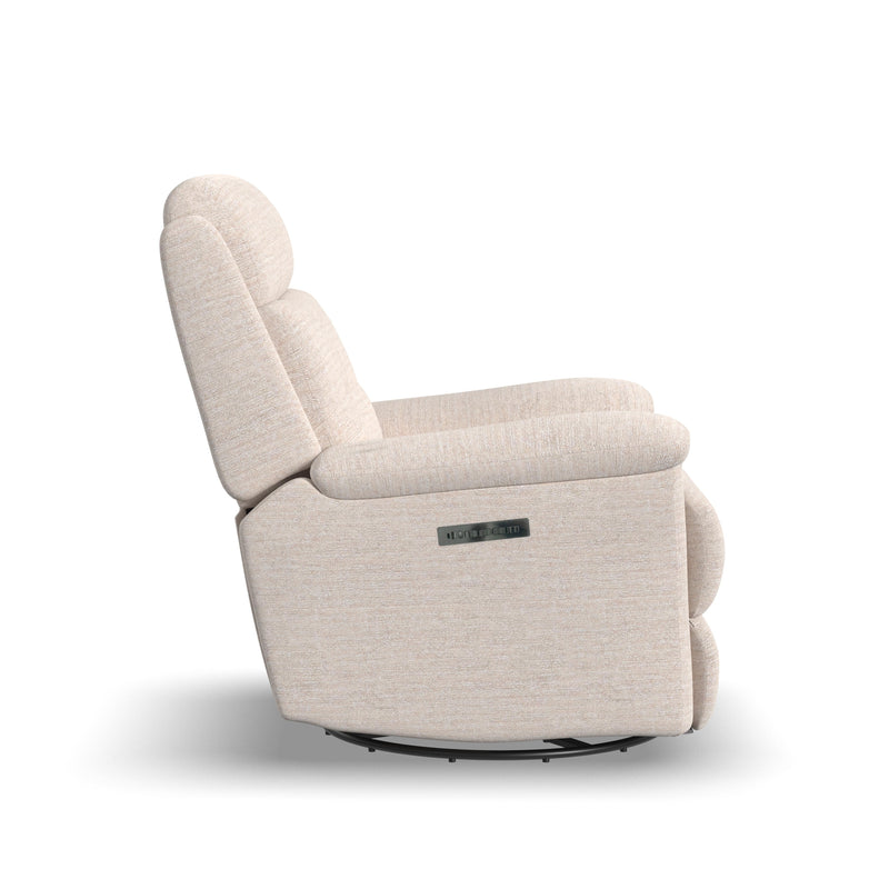 Flexsteel Perfect Match Sophisticated Oat Power Swivel Glider Recliner