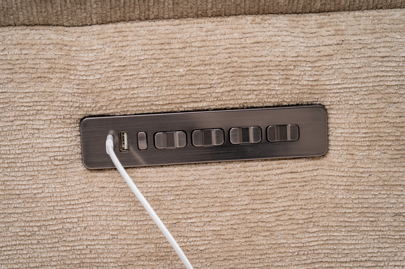 Flexsteel Perfect Match Sophisticated Oat Power Swivel Glider Recliner