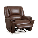 Flexsteel Perfect Match Plush Leather Tavern Brown Glider Recliner