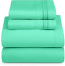 Clara Clark Bed Sheets Set, 1800 Series Deep Pocket Soft Microfiber Sheet Set (Mint Green)
