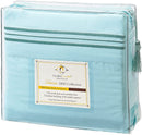 Clara Clark Bed Sheets Set, 1800 Series Deep Pocket Soft Microfiber Sheet Set (Aqua Light Blue)