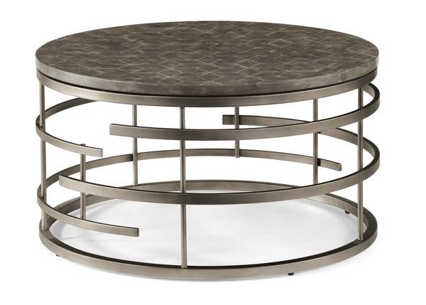 Flexsteel Halo Round Cocktail Table in Silver