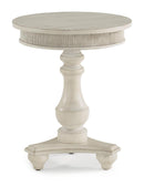 Flexsteel Harmony Round Chairside Table in White