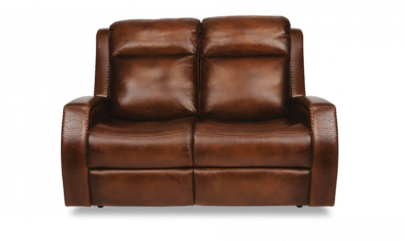 Flexsteel Latitudes Mustang Leather Power Reclining Loveseat with Power Headrests