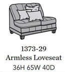 Flexsteel Latitudes Port Royal Leather Armless Loveseat