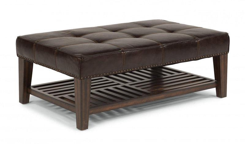 Flexsteel Latitudes Port Royal Leather Cocktail Ottoman