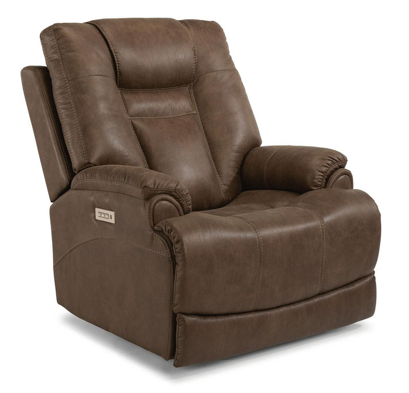 Flexsteel Marley Power Recliner with Power Headrest and Lumbar