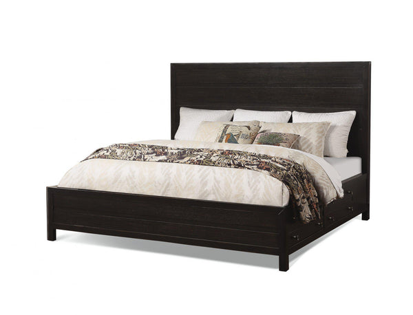Flexsteel Wynwood Cologne King Storage Bed in Dark Brown