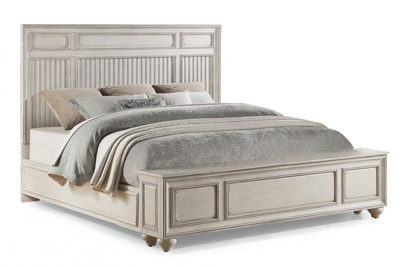 Flexsteel Wynwood Harmony California King Panel Storage Bed in White Wood
