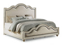 Flexsteel Wynwood Harmony California King Upholstered Panel Bed in White Wood