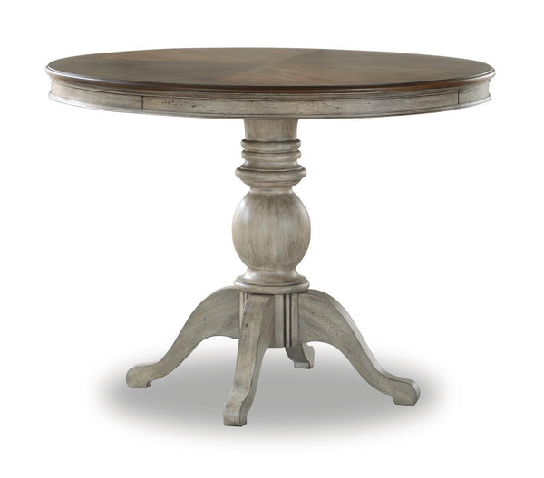 Flexsteel Wynwood Plymouth Pedestal Counter Height Dining Table in Two-Toned