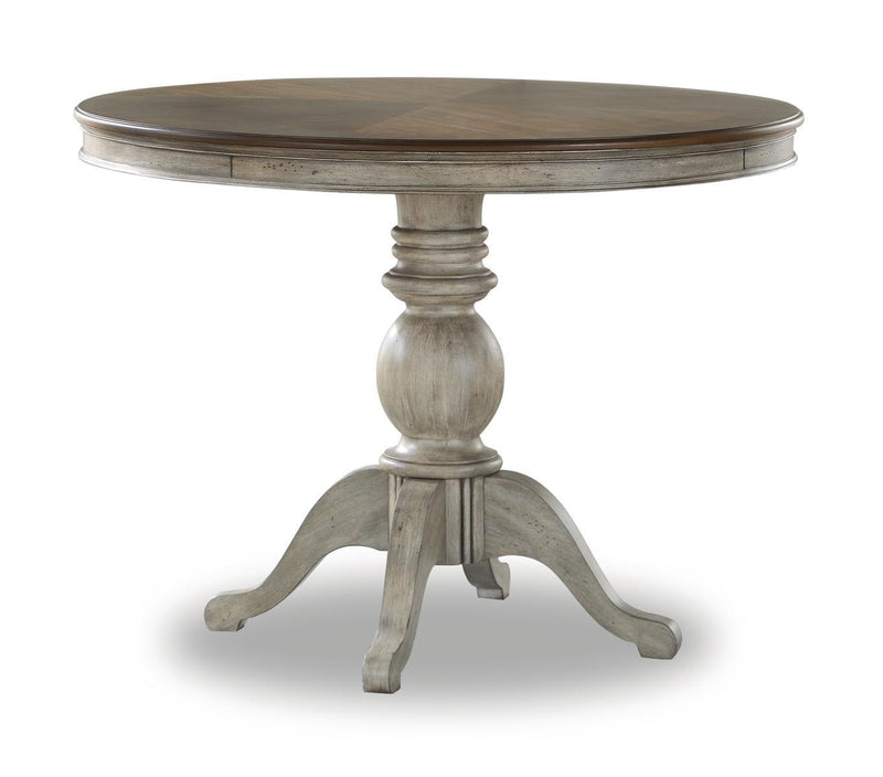 Flexsteel Wynwood Plymouth Pedestal Counter Height Dining Table in Two-Toned