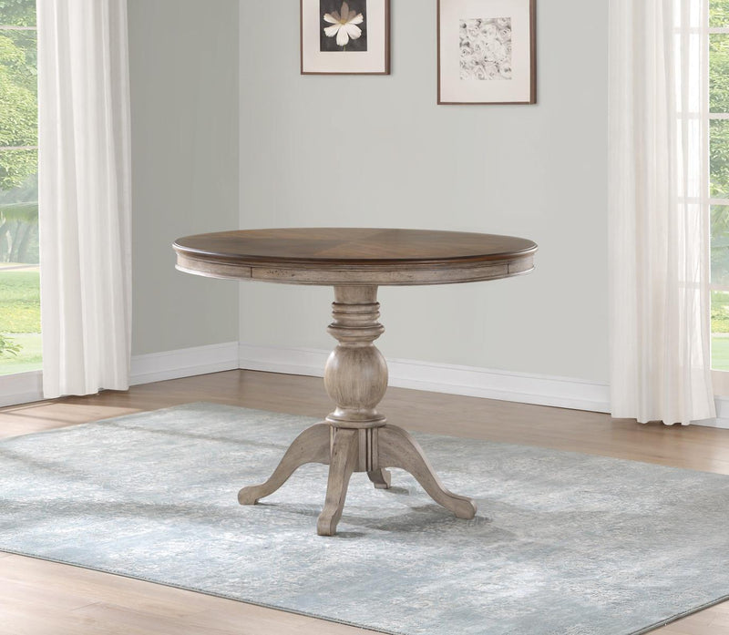Flexsteel Wynwood Plymouth Pedestal Counter Height Dining Table in Two-Toned