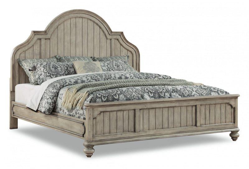 Flexsteel Wynwood Plymouth California King Panel Bed in Whitewash Wood