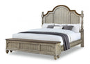 Flexsteel Wynwood Plymouth King Poster Storage Bed in Whitewash Wood