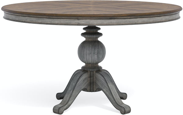 Flexsteel Wynwood Plymouth Round Pedestal Dining Table in Two-Toned