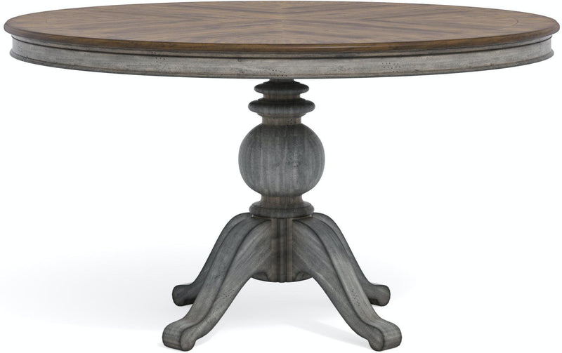 Flexsteel Wynwood Plymouth Round Pedestal Dining Table in Two-Toned