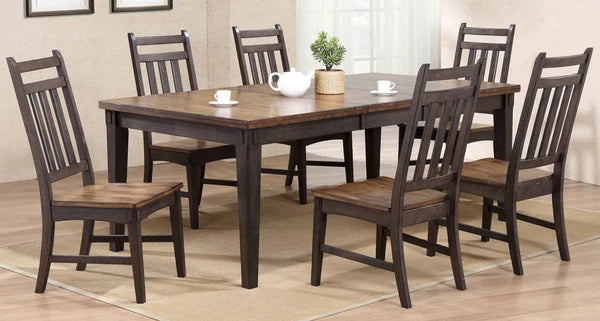 Allwood Rustic Two Tone Grey & Brown Dining Table and Chairs (Set of 5)
