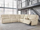 Double Deal Reclining Leather Sectional with 2 Consoles