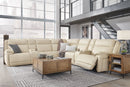Double Deal Reclining Leather Sectional with 2 Consoles