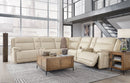 Double Deal Reclining Leather Sectional with 2 Consoles