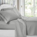 Clara Clark Bed Sheets Set, 1800 Series Deep Pocket Soft Microfiber Sheet Set (Silver)