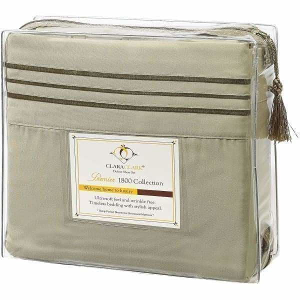 Clara Clark Bed Sheets Set, 1800 Series Deep Pocket Soft Microfiber Sheet Set (Sage Green)