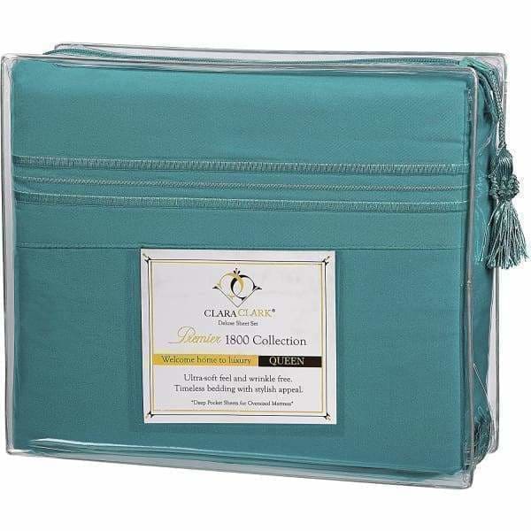 Clara Clark Bed Sheets Set, 1800 Series Deep Pocket Soft Microfiber Sheet Set (Teal)